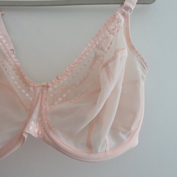 ELOMI Matilda Plunge Bra in Mesh Pearl Blush Feminine - Size 34L - Picture 3 of 15